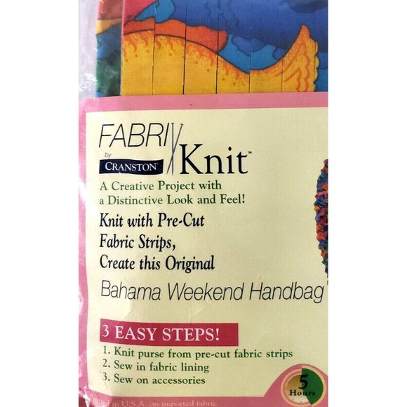 FABRI Knit Kit- Bahama Weekend Handbag -Cranston Lining & Handles Included - Picture 3 of 5